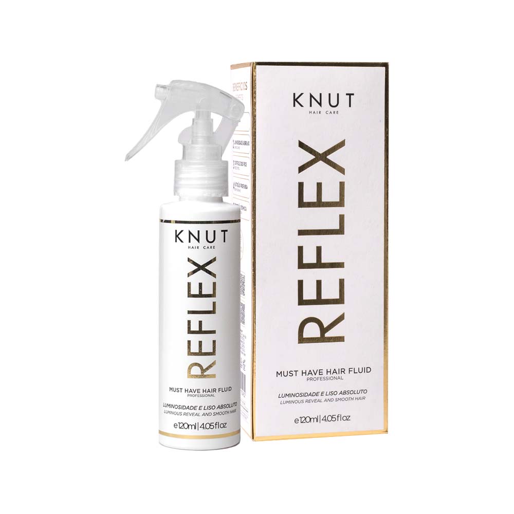 Kit KNUT REFLEX: Shampoo 250ml + Condicionador 250ml + Máscara 150g + Spray Must Have Hair Fluid 120ml + Extreme PowerDo KNUT Hair Care
