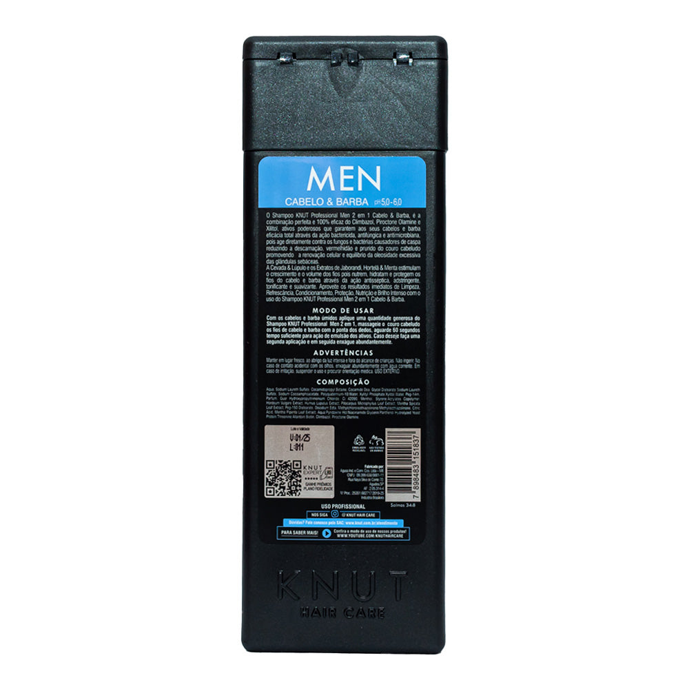 Shampoo KNUT Professional Men 2 em 1 Cabelo & Barba 250ml KNUT Hair Care