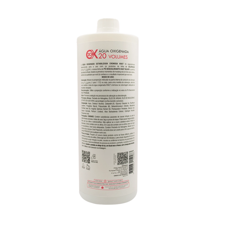 KNUT Água Oxigenada 20 Volumes Estabilizada Vegana 900ml