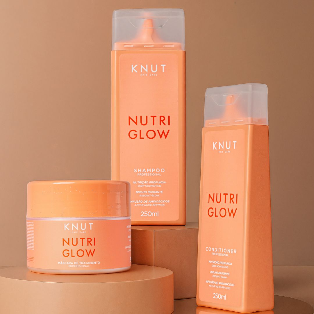Kit KNUT NUTRIGLOW: Shampoo + Condicionador + Máscara + Hair Remedy KNUT Hair Care