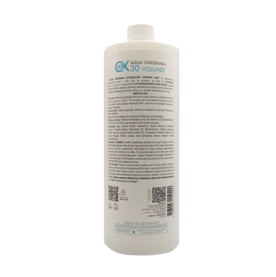 KNUT Água Oxigenada 30 Volumes Estabilizada Vegana 900ml