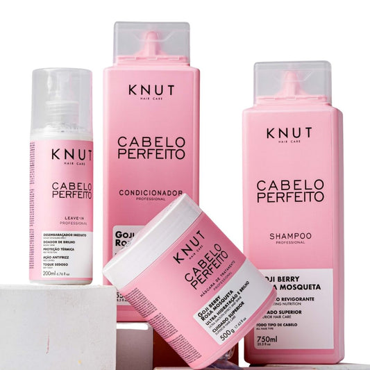 Kit Cabelo Perfeito Shampoo, Condicionador, Máscara Leave-in