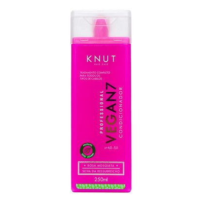 Kit KNUT VEGAN 7: Shampoo 250ml + Condicionador 250ml + Máscara 300g + Hair Remedy 130g