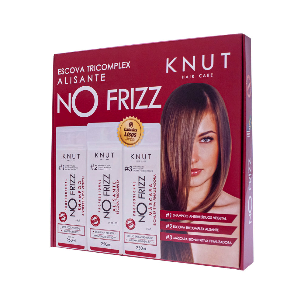 KIT KNUT NoFrizz Escova Tricomplex Alisante No Frizz