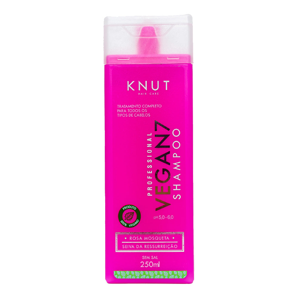 Kit KNUT VEGAN 7: Shampoo 250ml + Condicionador 250ml + Máscara 300g + Hair Remedy 130g