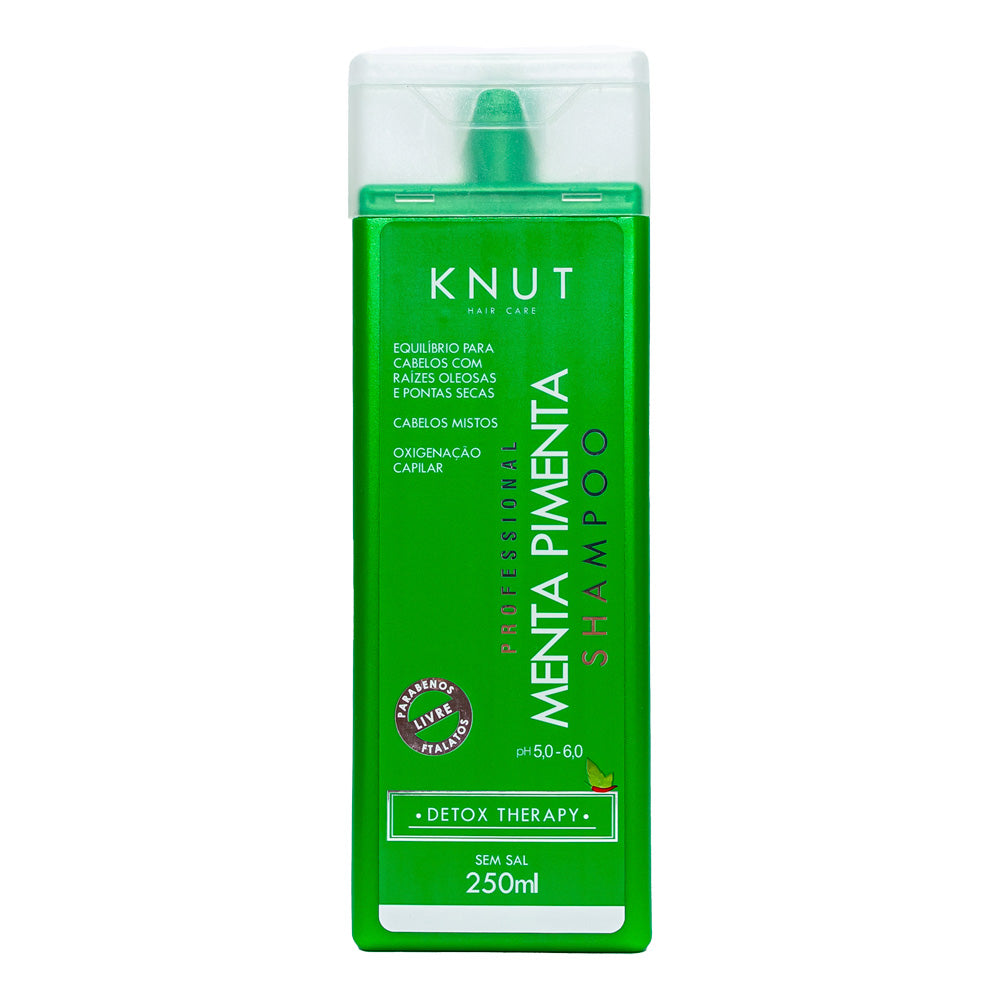 KIT DETOX KNUT Shampoo e Condicionador Menta Pimenta Detox Capilar 250 ml + Scalp Scrub 300g