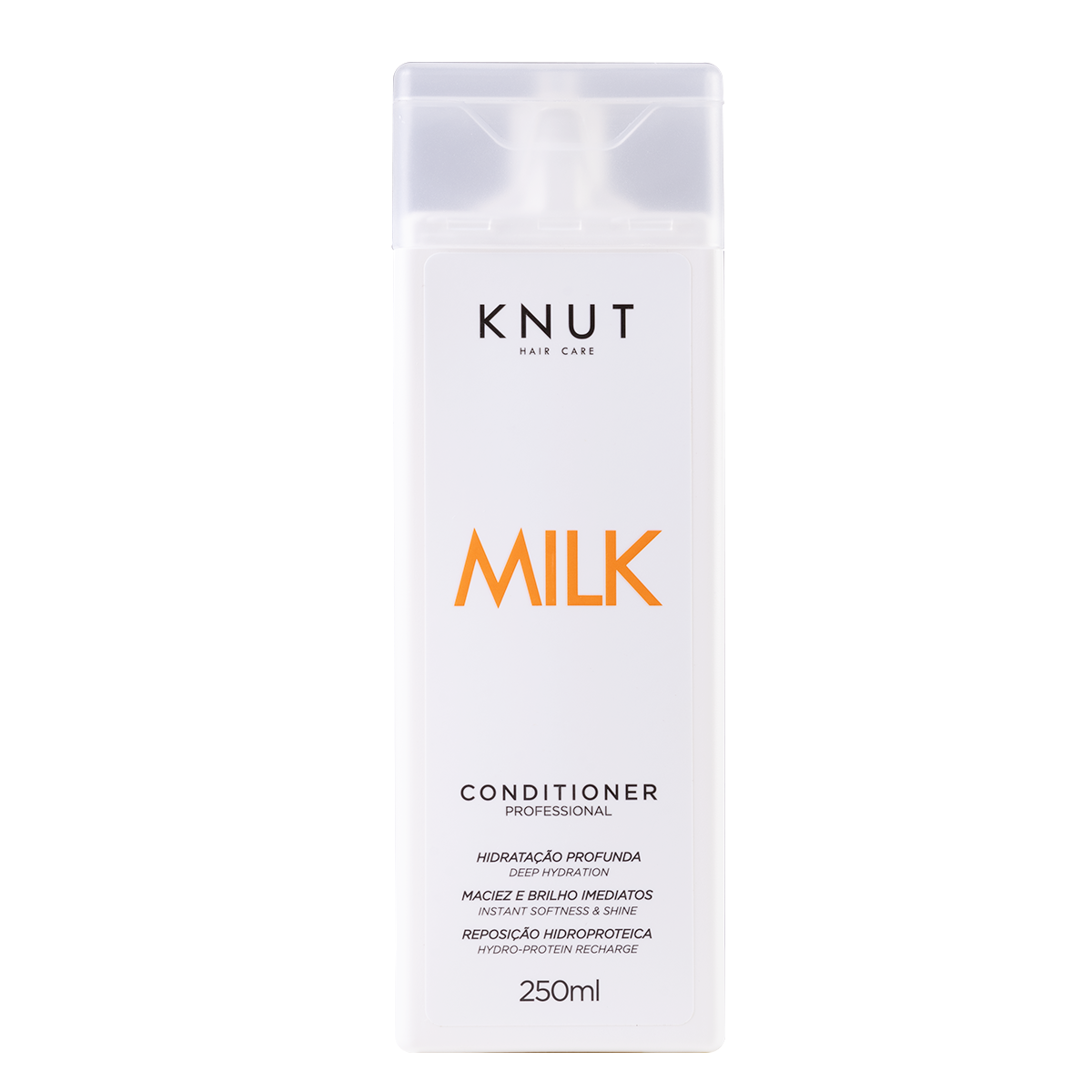 Kit KNUT Milk: Shampoo 250ml + Condicionador 250ml + Máscara 300g (Brinde: Leave-in Creme) KNUT Hair Care