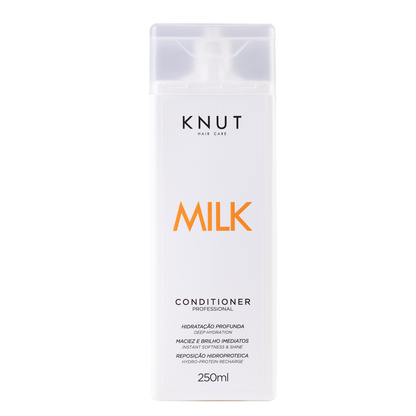 Kit KNUT Milk: Shampoo 250ml + Condicionador 250ml + Máscara 300g (Brinde: Leave-in Creme) KNUT Hair Care
