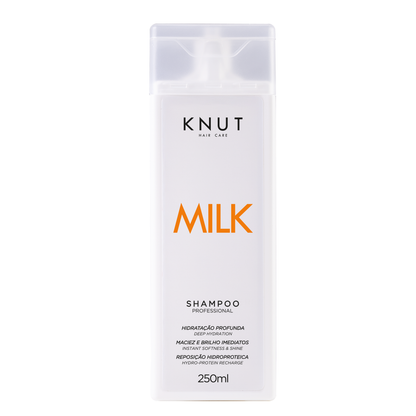 Kit KNUT Milk: Shampoo 250ml + Condicionador 250ml + Máscara 300g (Brinde: Leave-in Creme) KNUT Hair Care