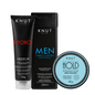 Kit Men: Shampoo Men 2 em 1 250ml + Leave-in Creme K-Force 130g + Pomada Hold Glue 40g KNUT Hair Care