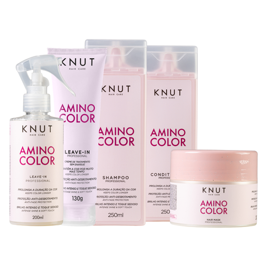 Kit KNUT Amino Color: Shampoo 250ml + Condicionador 250ml + Máscara 300g + Leave-in Spray 200ml + Leave-in Creme 130g KNUT Hair Care