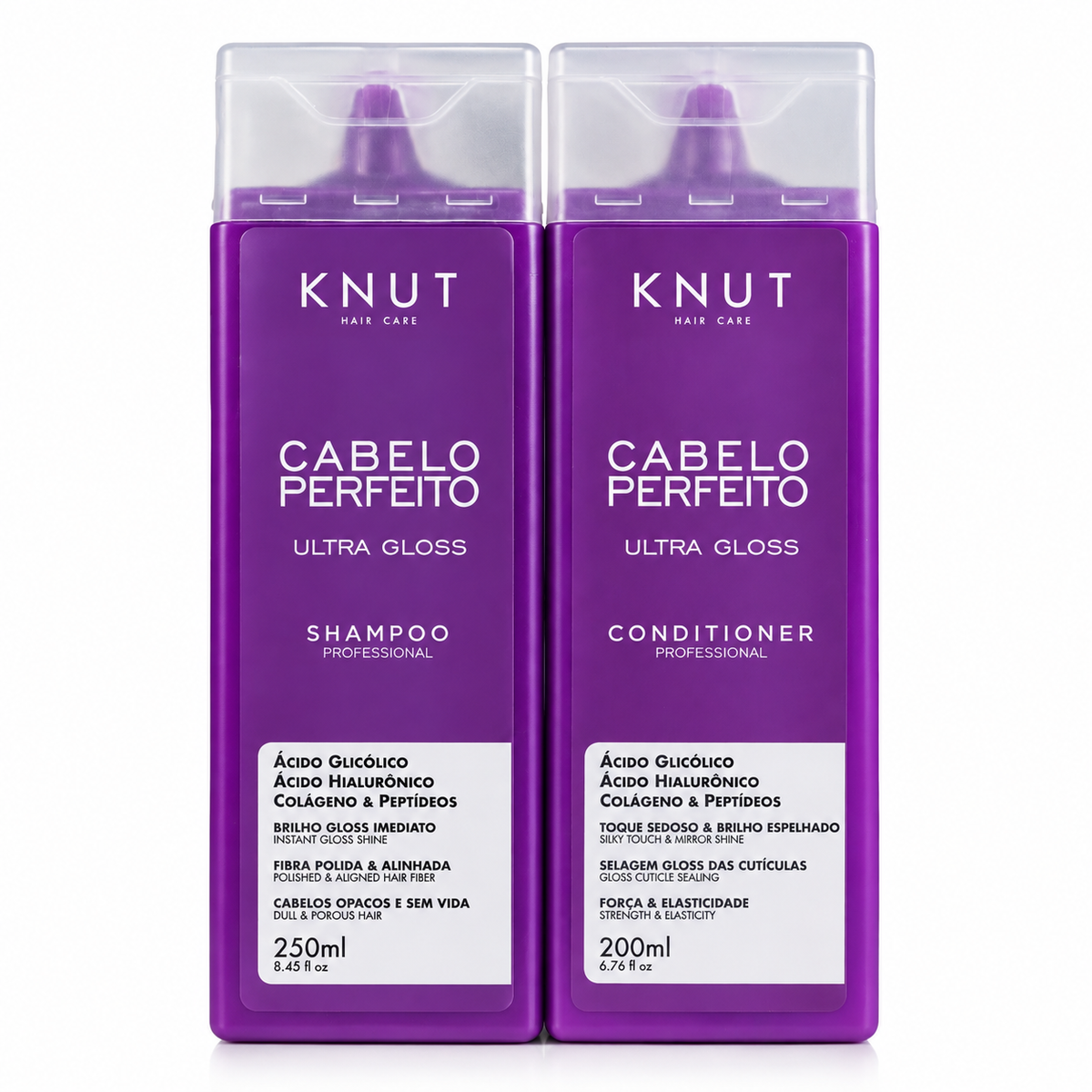 Kit Cabelo Perfeito ULTRA GLOSS KNUT: Shampoo 250ml + Condicionador 200ml KNUT Hair Care