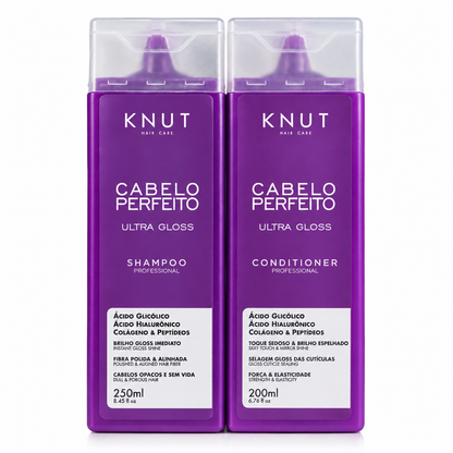 Kit Cabelo Perfeito ULTRA GLOSS KNUT: Shampoo 250ml + Condicionador 200ml KNUT Hair Care