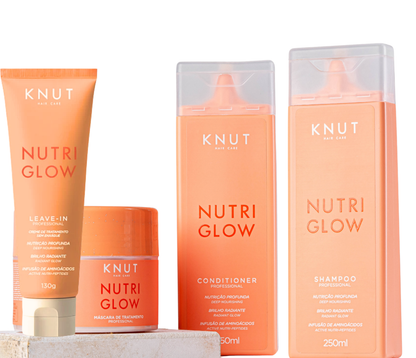 Kit KNUT NUTRIGLOW: Shampoo + Condicionador + Máscara + Hair Remedy KNUT Hair Care