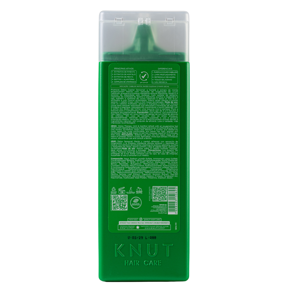 KNUT Shampoo Menta Pimenta Detox Capilar 250 ml KNUT Hair Care