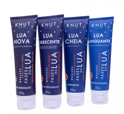 KIT FASES DA LUA: Máscara Lua Nova 130g +Máscara Lua Crescente 130g +Máscara Lua Cheia 130g +Máscara Lua Minguante 130g