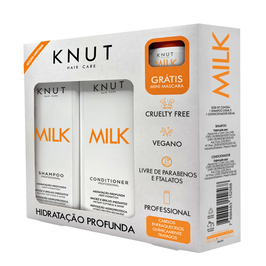 Kit PRESENTE Shampoo+Condicionador Milk (Grátis Mini Máscara 30g) KNUT Hair Care